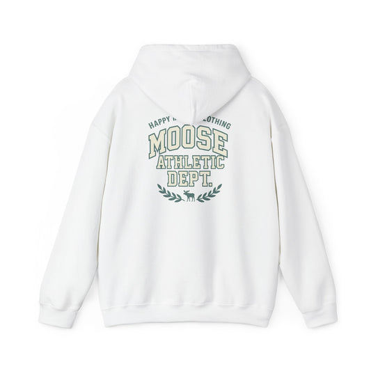 Moose Athletic Dept Hoodie — 'Moose Athletic Dept' Vintage College-Style Sweatshirt