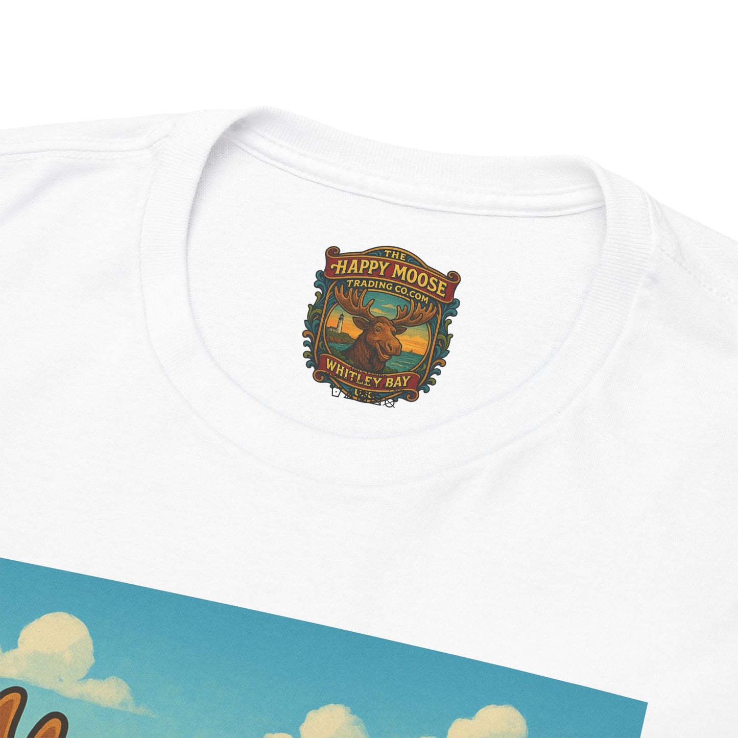 Happy Moose Motorcycle T-Shirt | Vintage Biker Moose Illustration