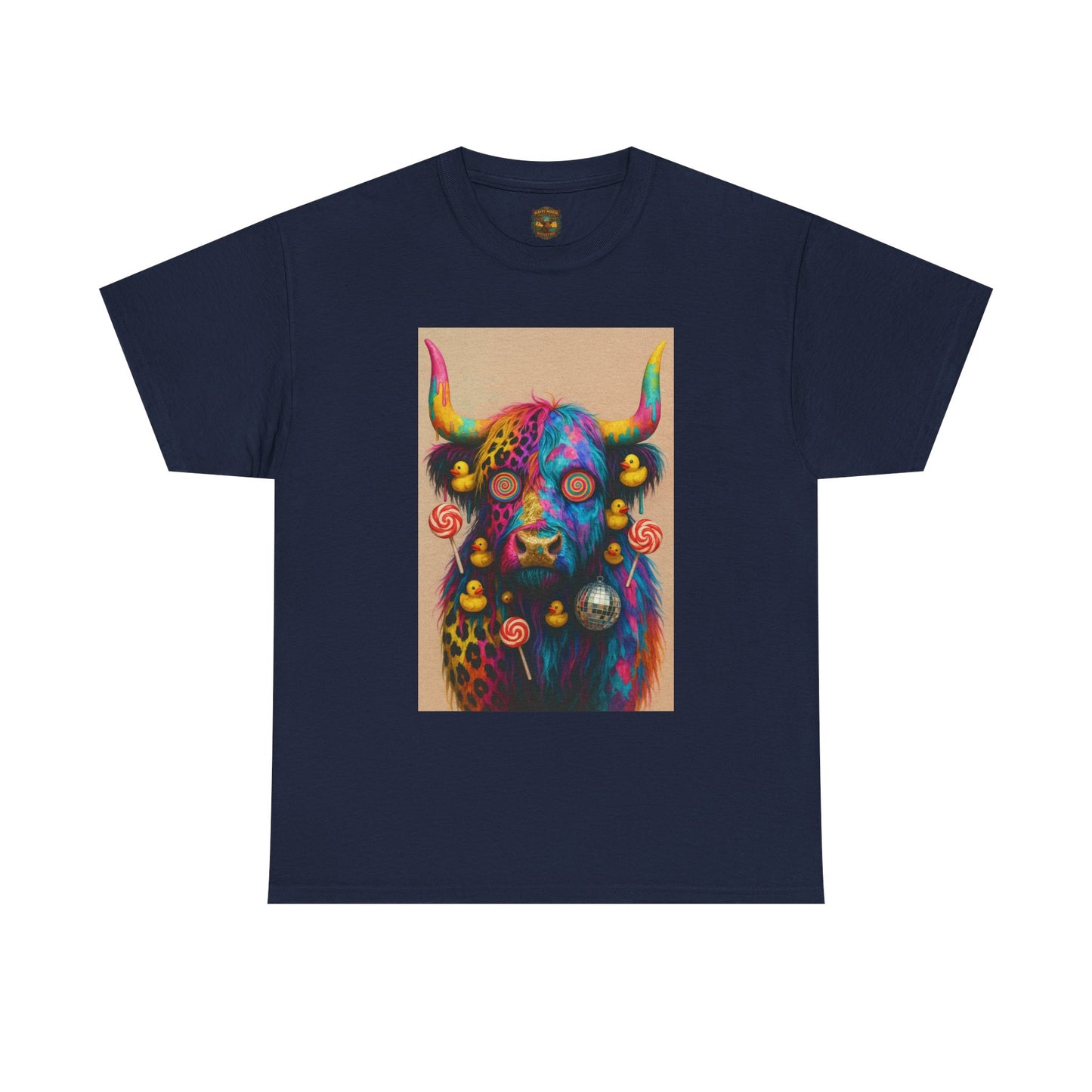 Psychedelic Highland Cow T-Shirt | Retro Rainbow Cow Art 6