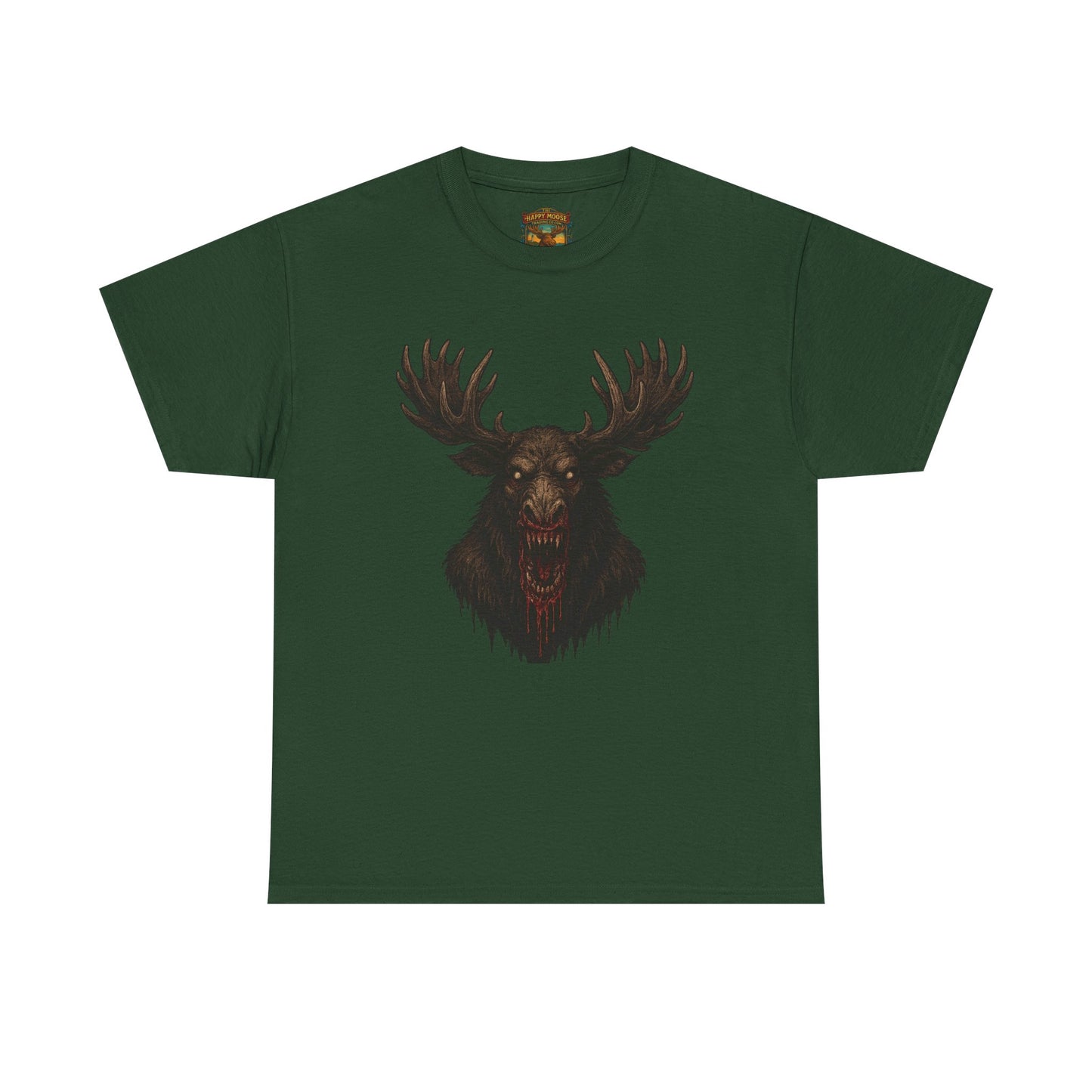 Moose Skull Graphic Tee — Dark Forest Horror Antler Shirt