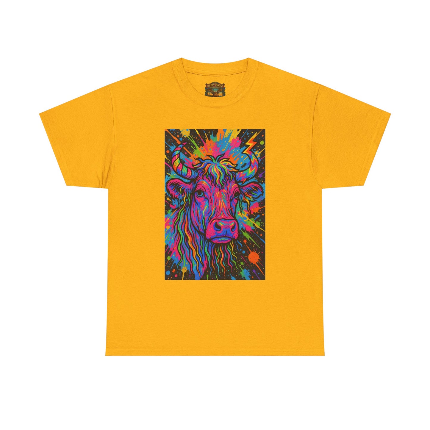 Psychedelic Highland Cow T-Shirt | Retro Rainbow Cow Art 4