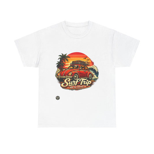 Vintage Surf Trip Tee — Surf Car Sunset Beach Graphic T-Shirt #VS001