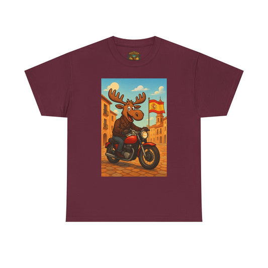 Happy Moose on a Motorcycle T-Shirt | Vintage Biker Animal Tee