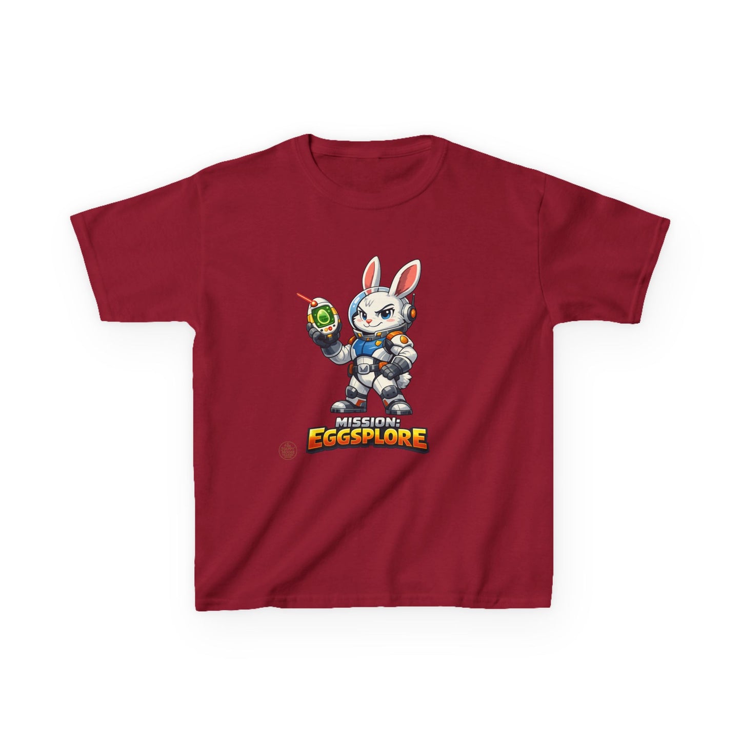 Kids Tee — 'Eggsplore' Bunny Space Explorer Graphic Shirt