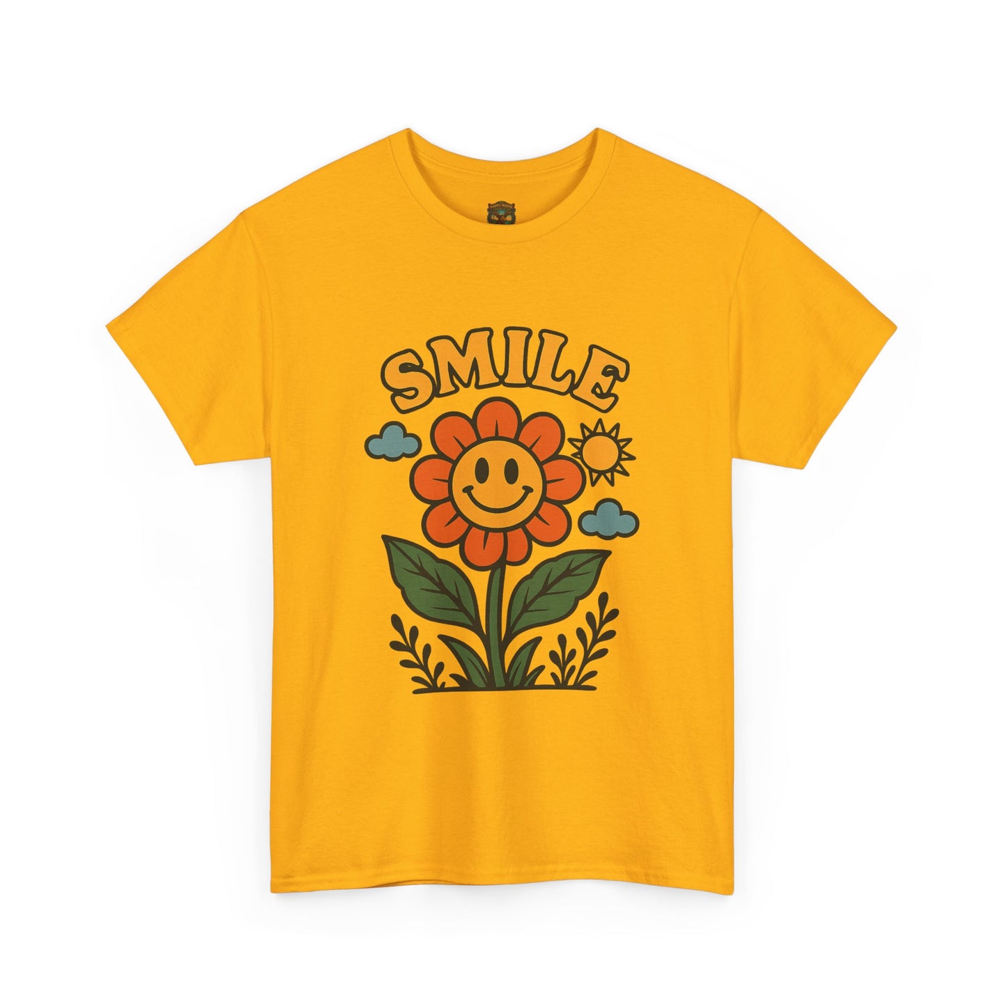 Smile With The Flowers T-Shirt | Floral Typography Tee