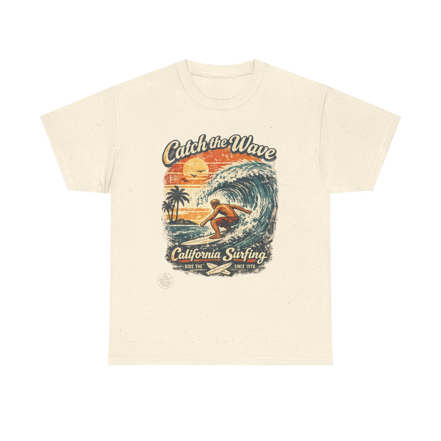 Catch the Wave California Surfing T-Shirt — Retro Beach Surf Tee