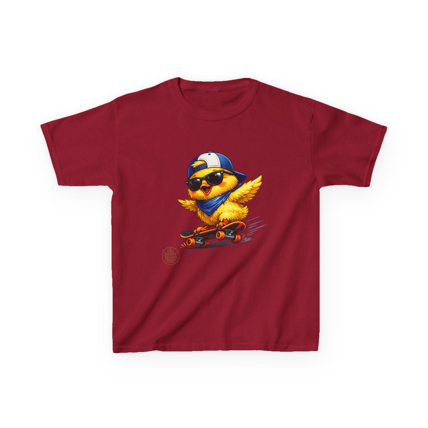 Skateboard Chick Kids T‑Shirt — Cool Sunglasses Duck Skateboard Graphic Tee
