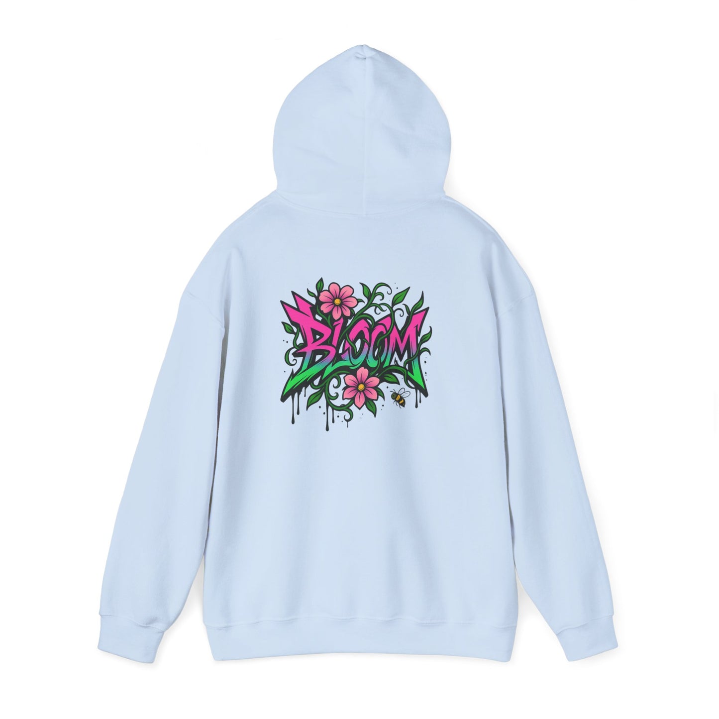 Bloom Floral Graffiti Hoodie — Women's Urban Streetwear Flower Graphic Hooded Sweatshirt