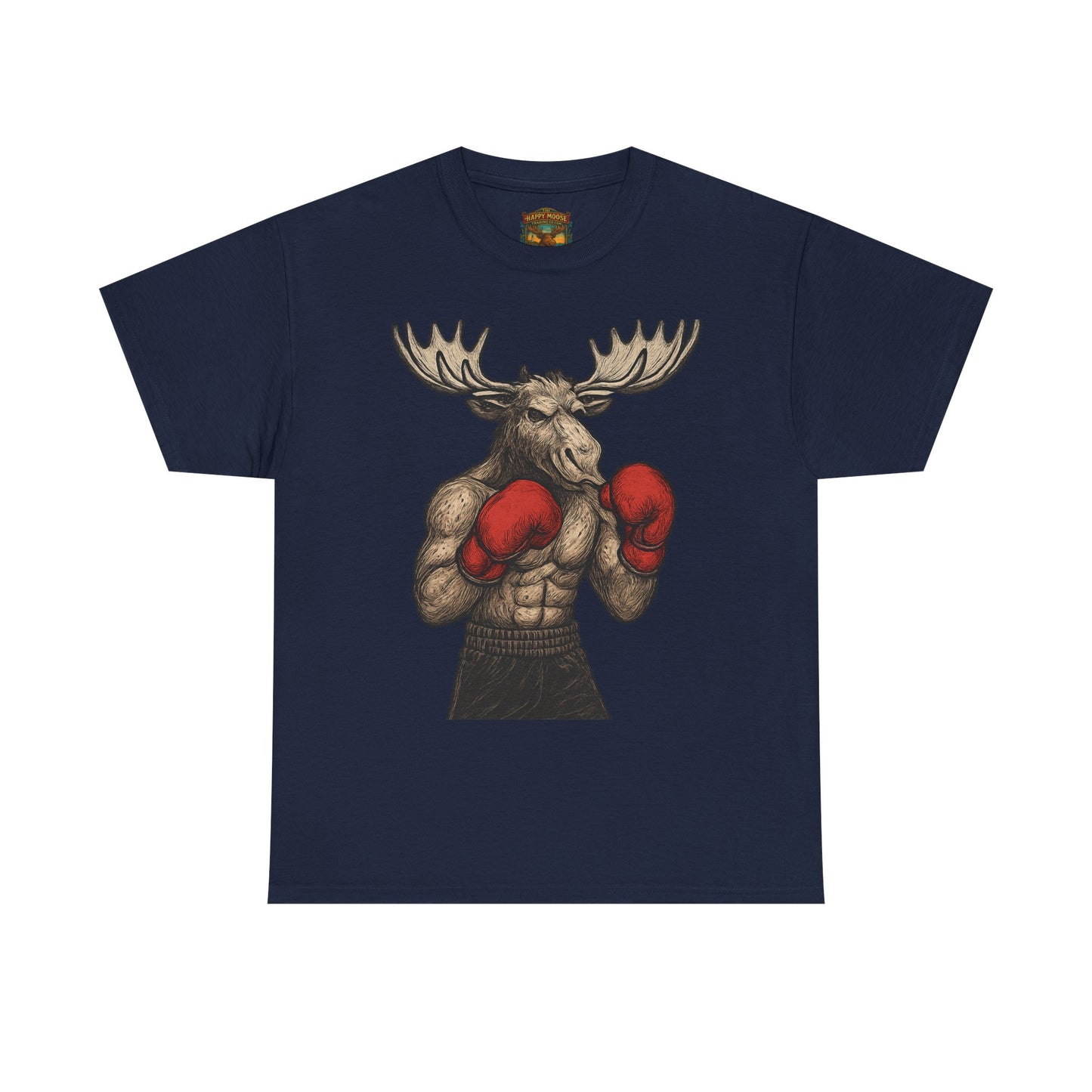 Boxing Moose T‑Shirt — Funny Wildlife Gym Tee for Men & Women
