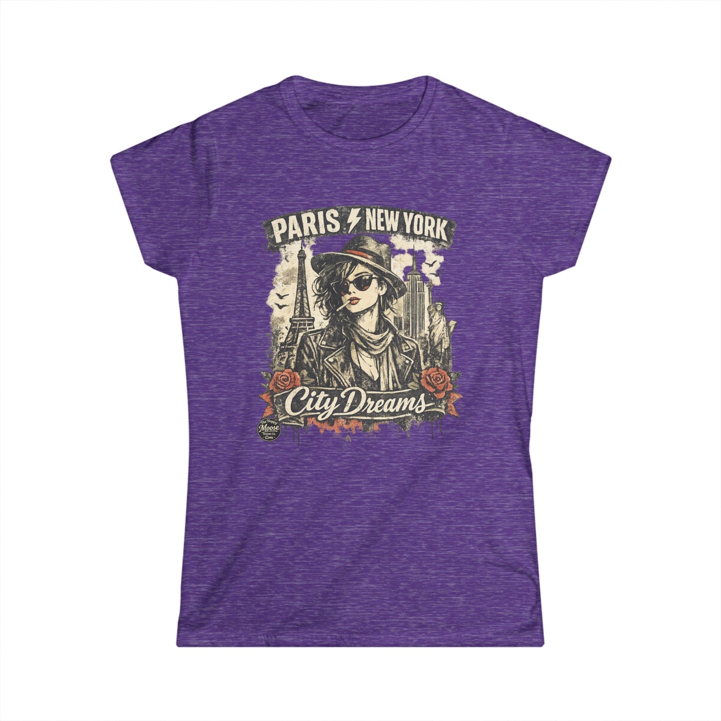 City Dreams Tee — Paris & New York Vintage Traveller Women's T‑Shirt #E