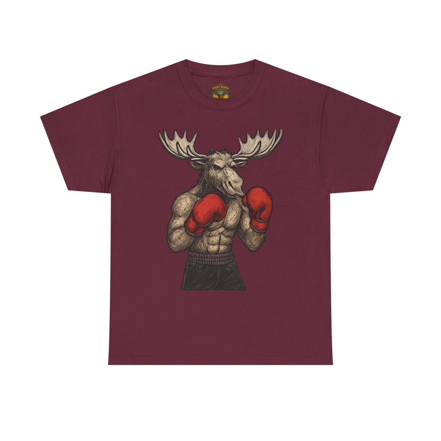 Boxing Moose T‑Shirt — Funny Wildlife Gym Tee for Men & Women