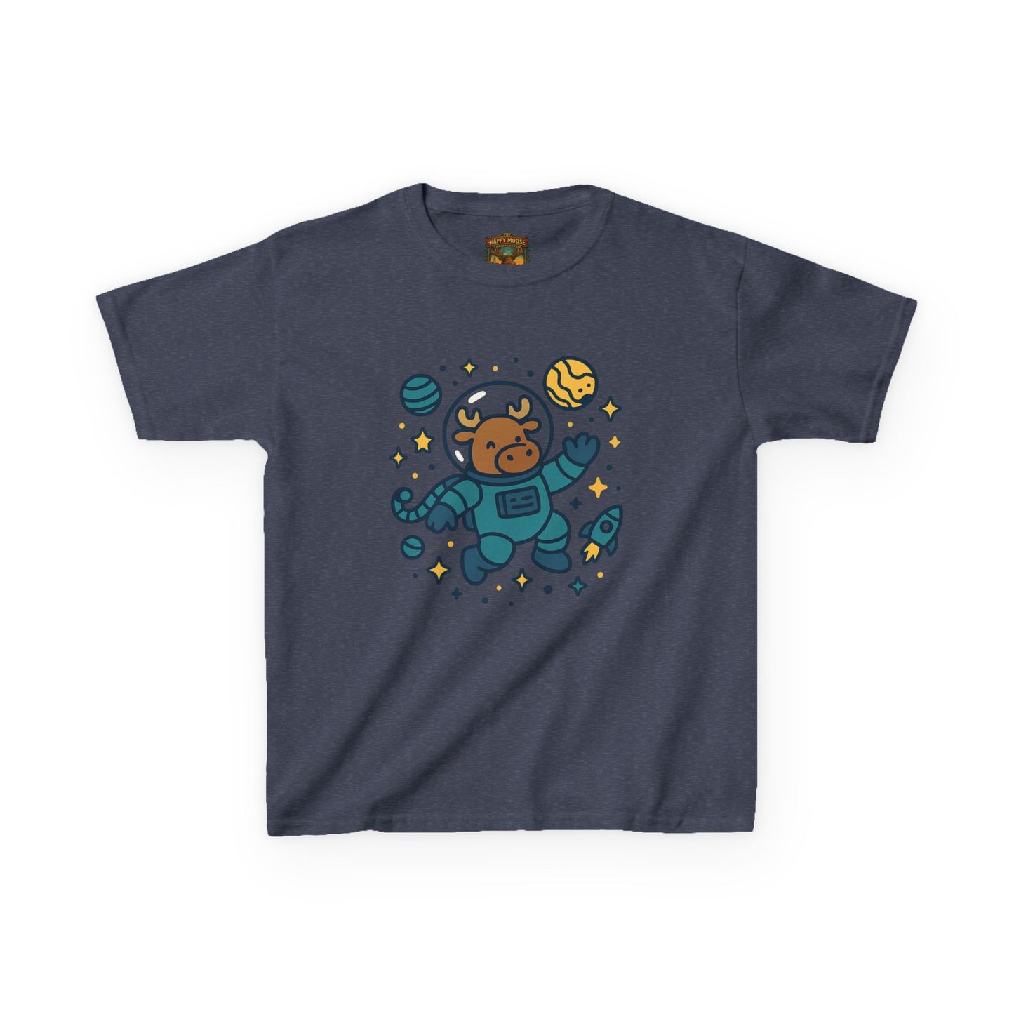 Kids Tee — Cute Astronaut Moose Space Shirt for Children