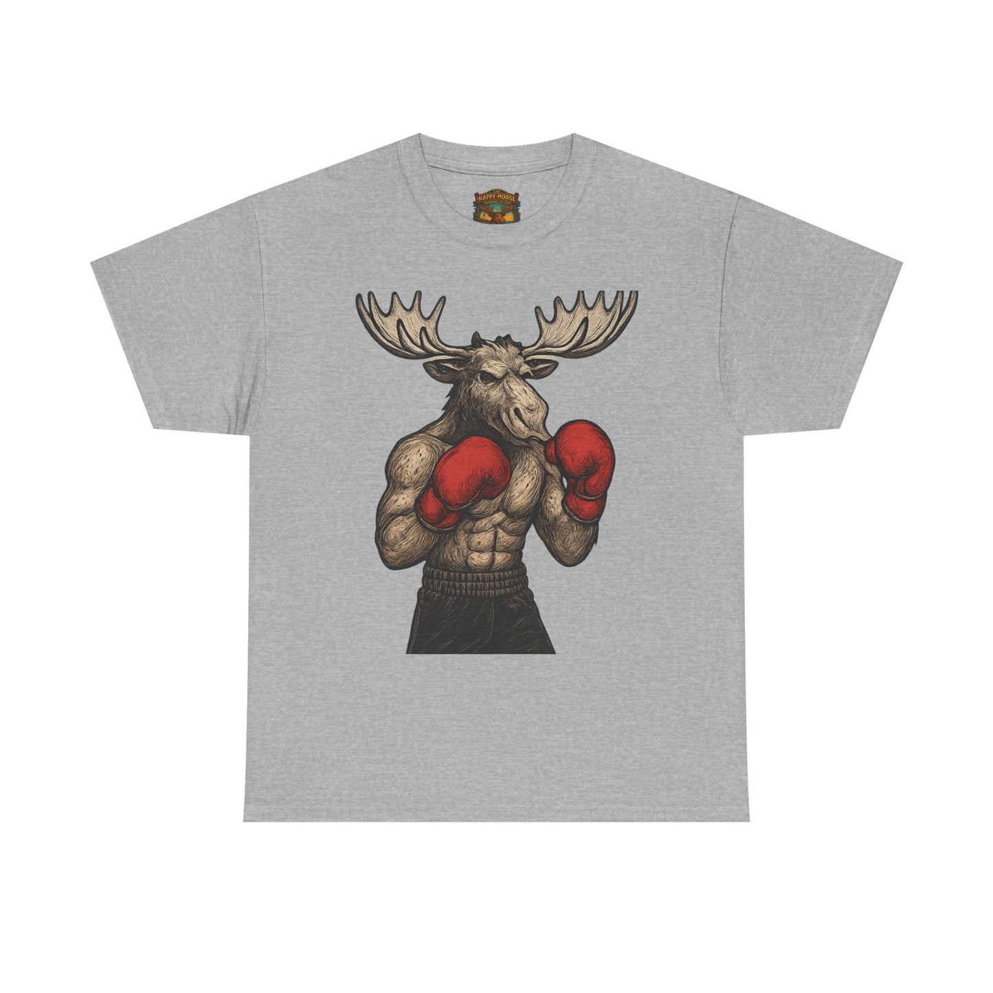 Boxing Moose T‑Shirt — Funny Wildlife Gym Tee for Men & Women