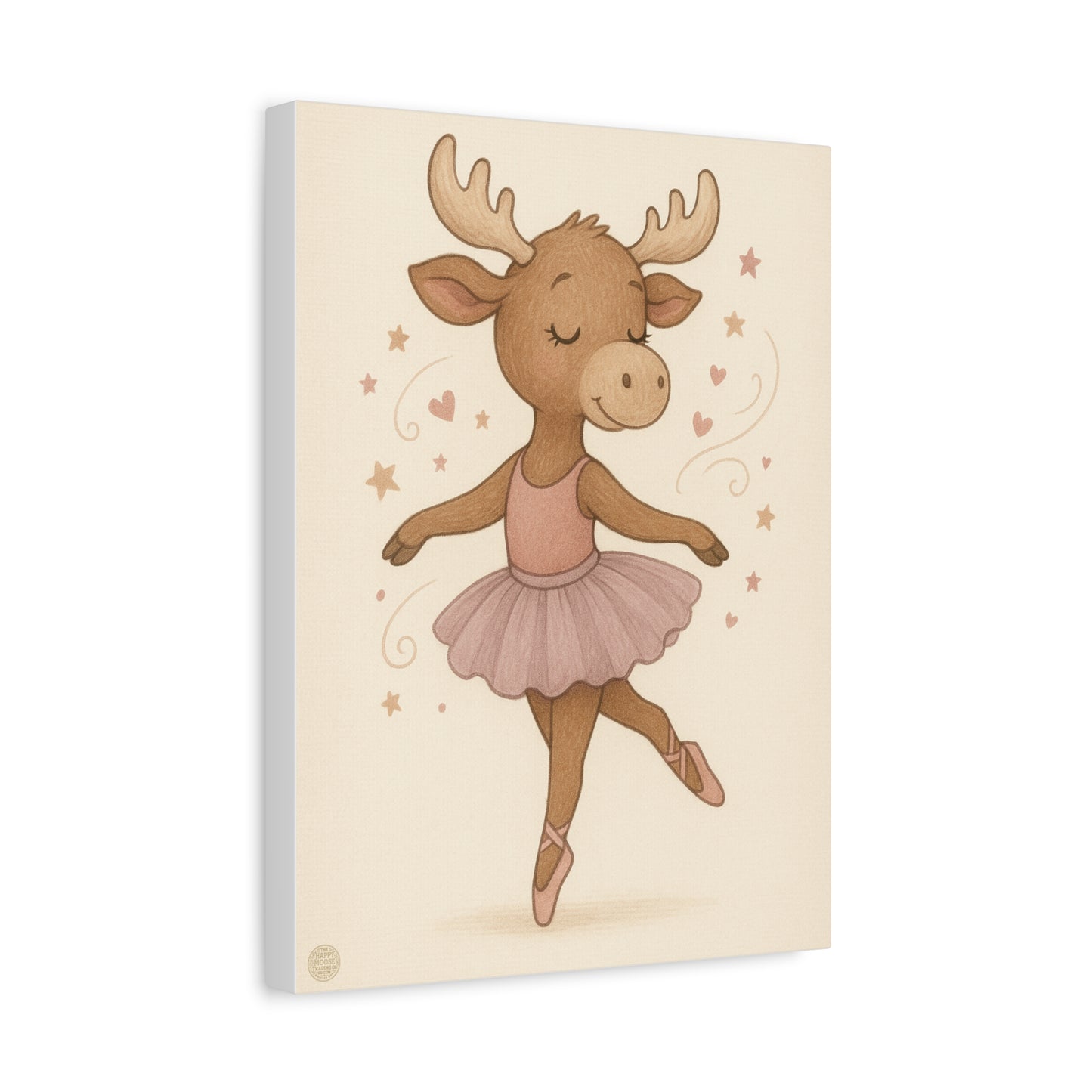 Ballet Moose Nursery Canvas — Cute Ballerina Animal Wall Art