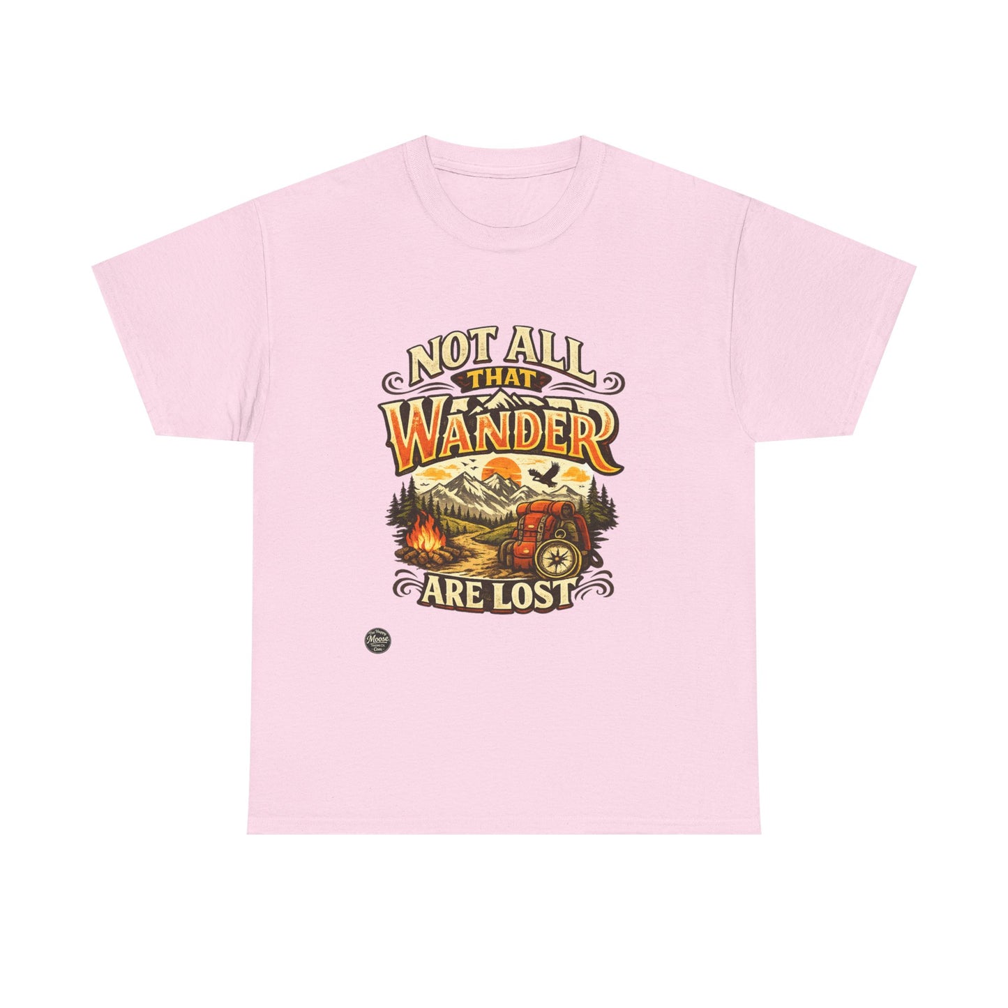 Wander Camper T‑Shirt — "Not All That Wander Are Lost" Adventure Tee