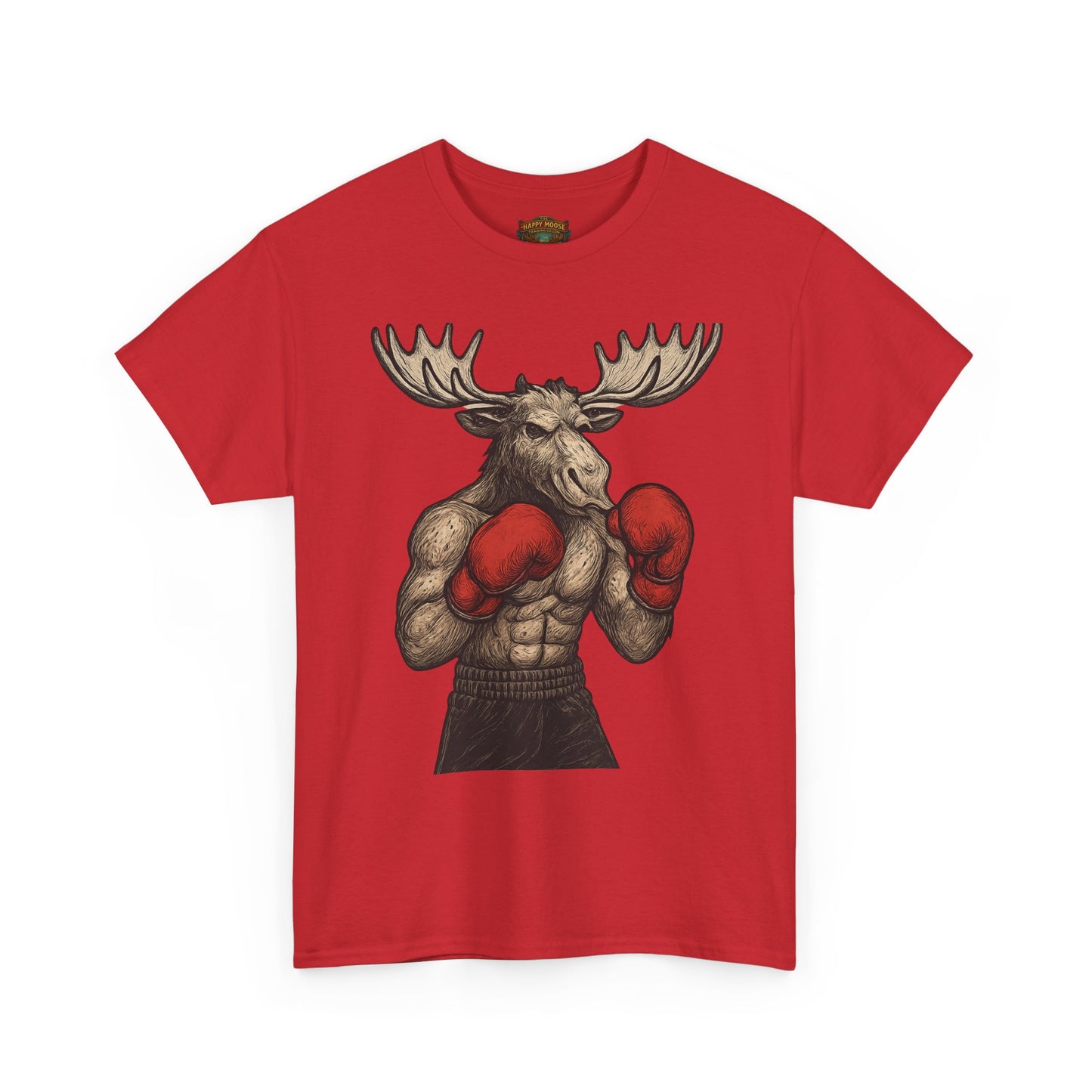 Boxing Moose T‑Shirt — Funny Wildlife Gym Tee for Men & Women