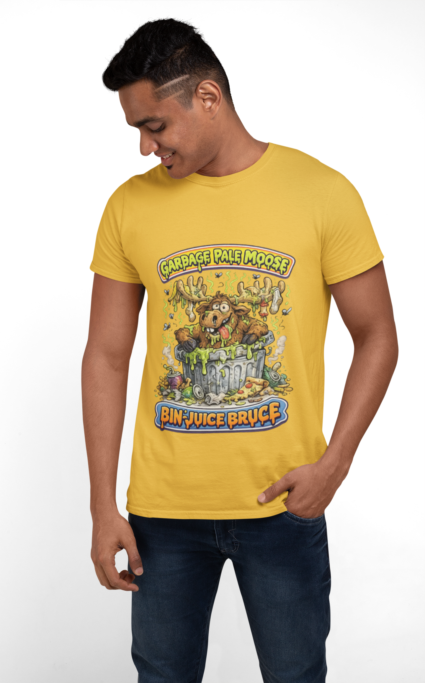 Bin Juice Bruce Garbage Pale Moose T-Shirt #G001