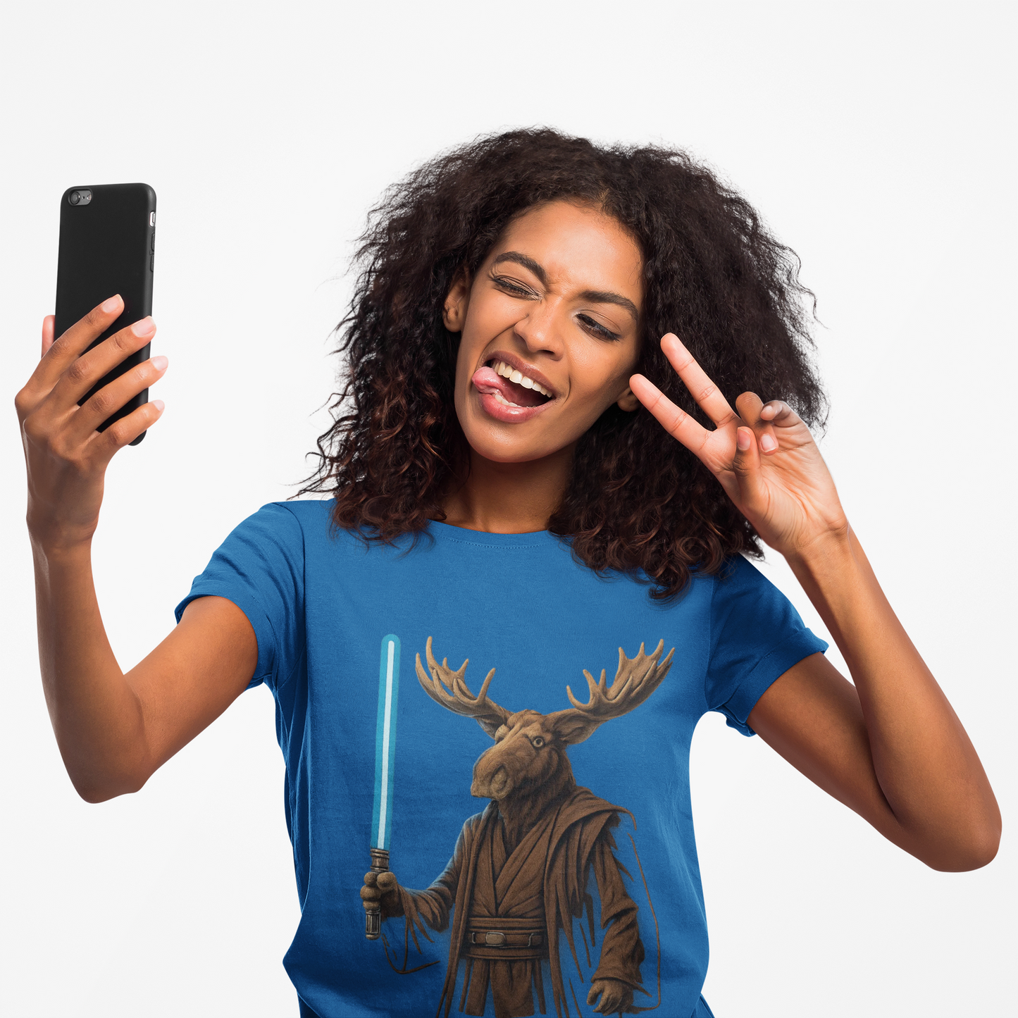 Moose Wars T‑Shirt — Funny Star Wars Inspired Moose with Lightsaber