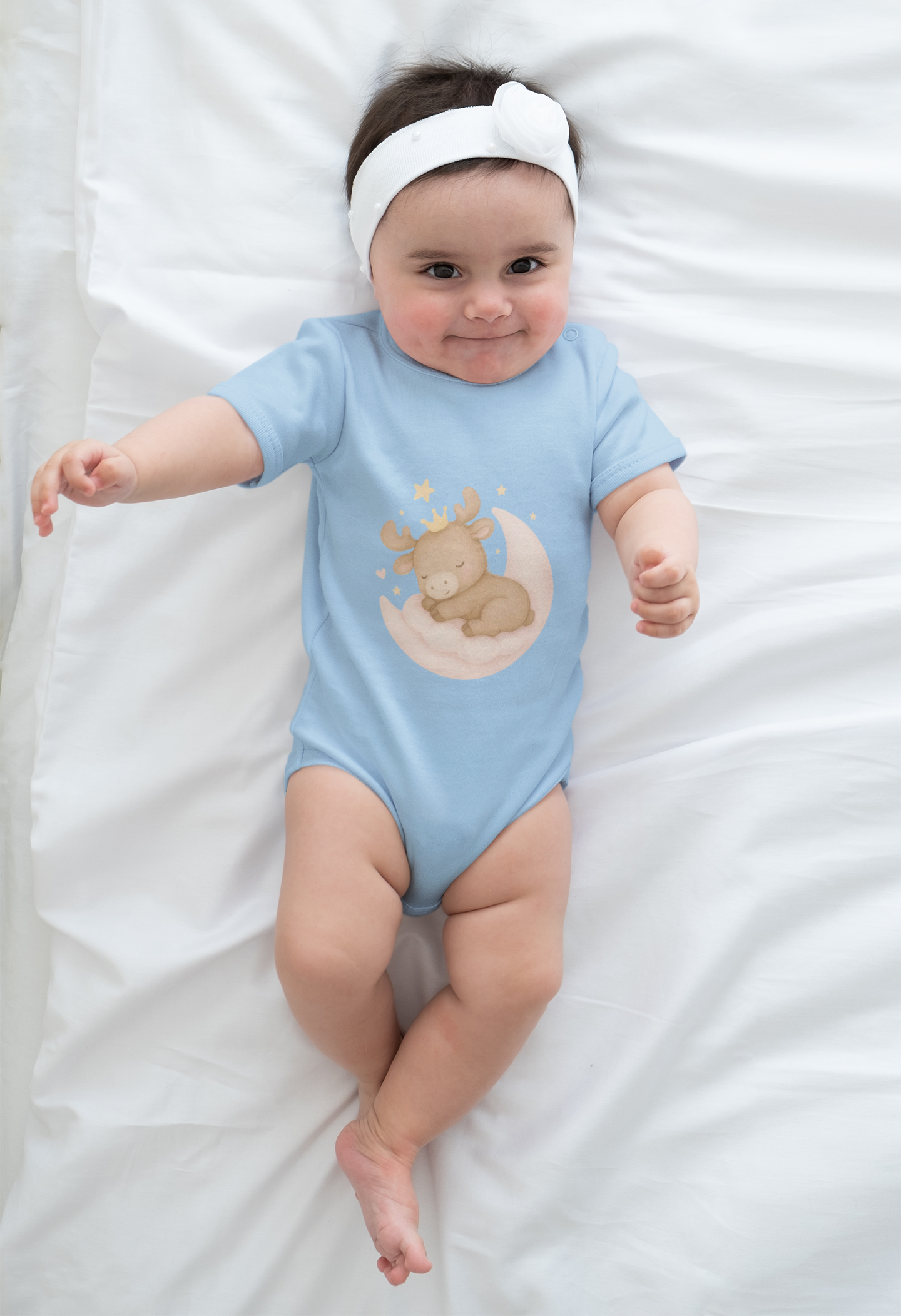Cute Sleeping Moose Infant Bodysuit — Baby Vest with Adorable Moose Design