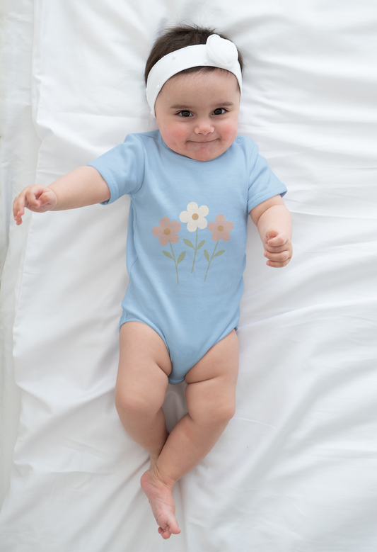Baby Vest Infant Bodysuit  - Pastel Wildflowers