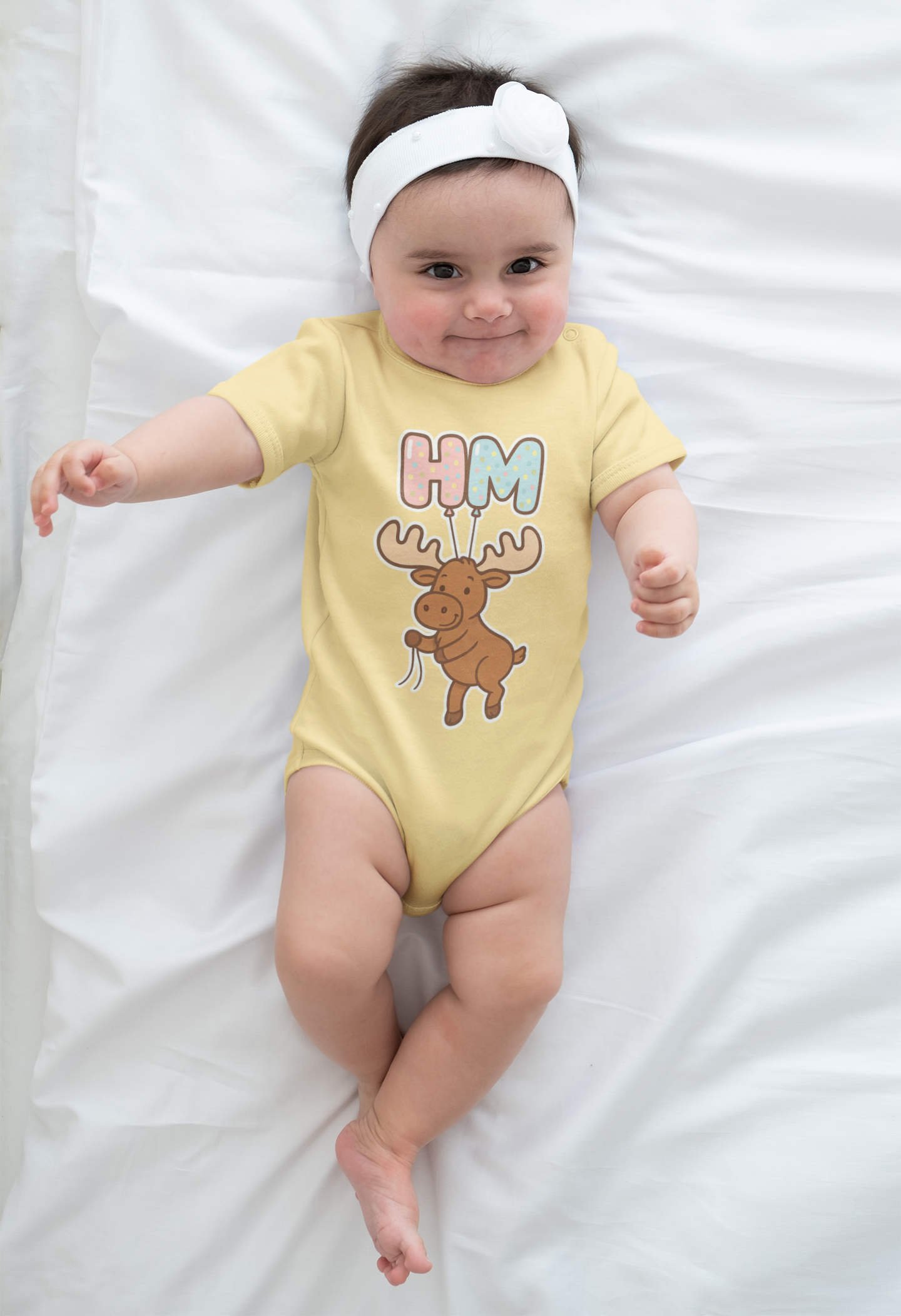 Baby Vest Infant Bodysuit - Cute Moose "HM" Graphic