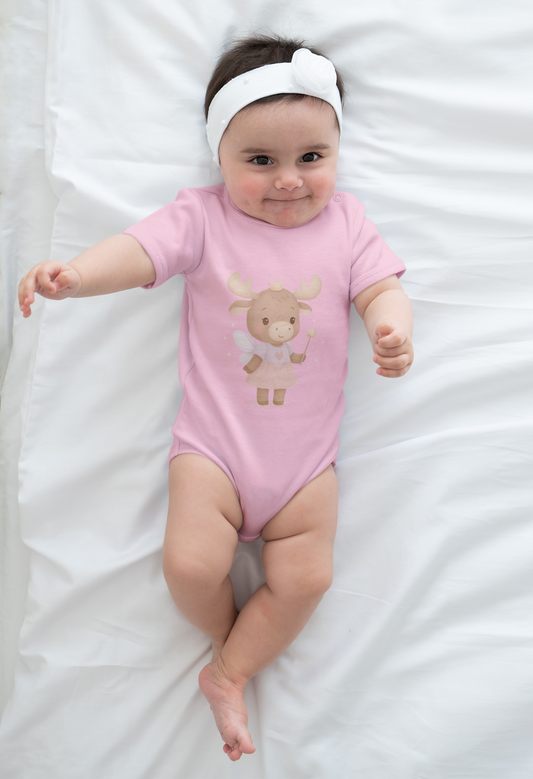 Baby Vest Infant Bodysuit - Cute Moose Fairy Princess