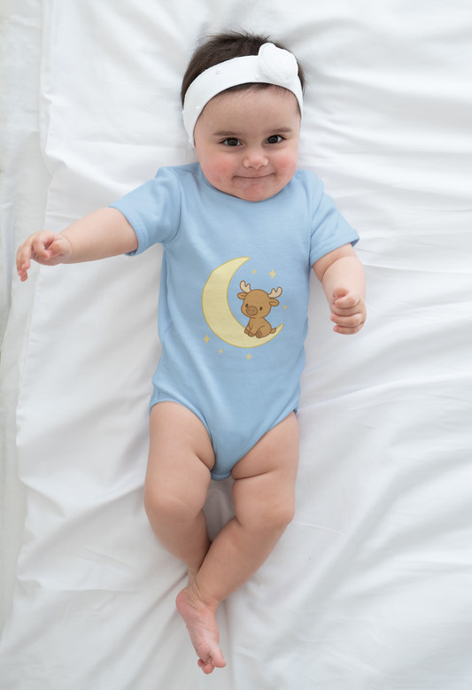 Baby Vest Infant Bodysuit — Cute Moose On The Moon