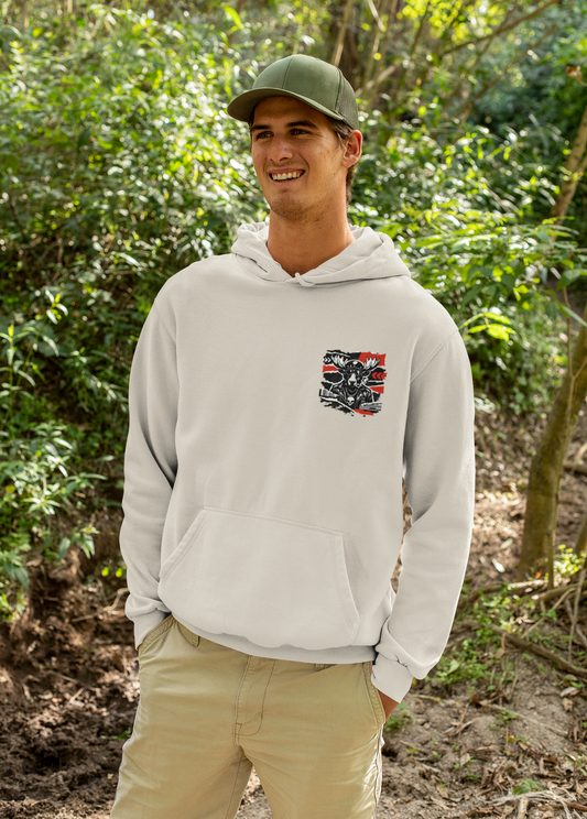 Moose Skull Graphic Hoodie — Rustic Hunting Outdoors Hoodie
