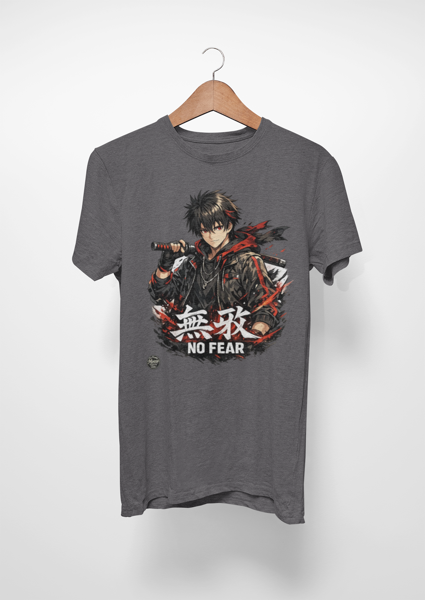Anime Samurai 'No Fear' T-Shirt — Kanji Graphic Tee #E007