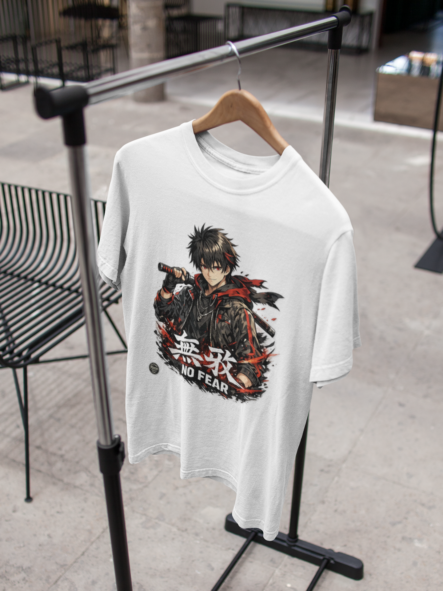 Anime Samurai 'No Fear' T-Shirt — Kanji Graphic Tee #E007