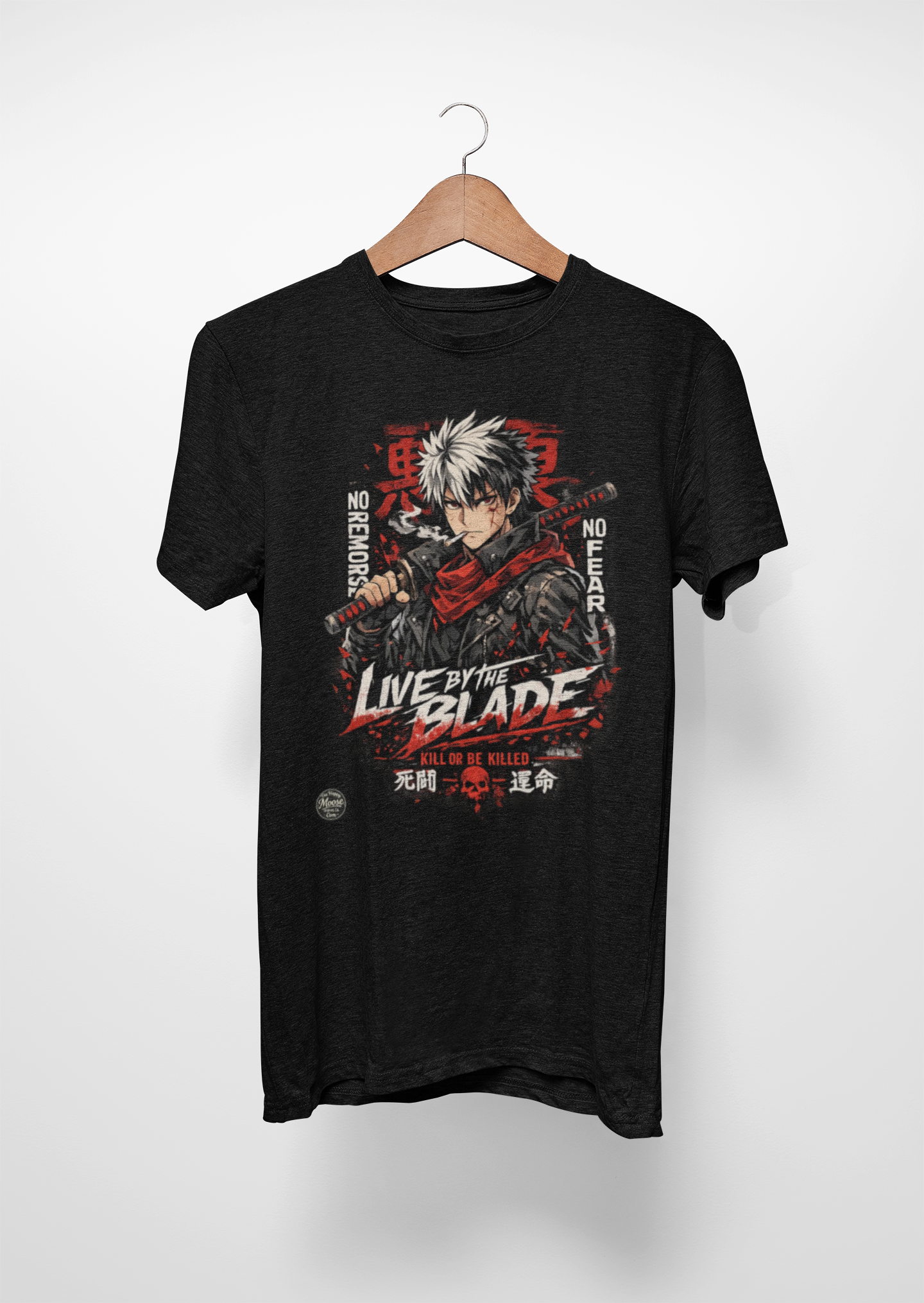Live by the Blade Anime Tee — Samurai Sword Graphic T-Shirt #E003