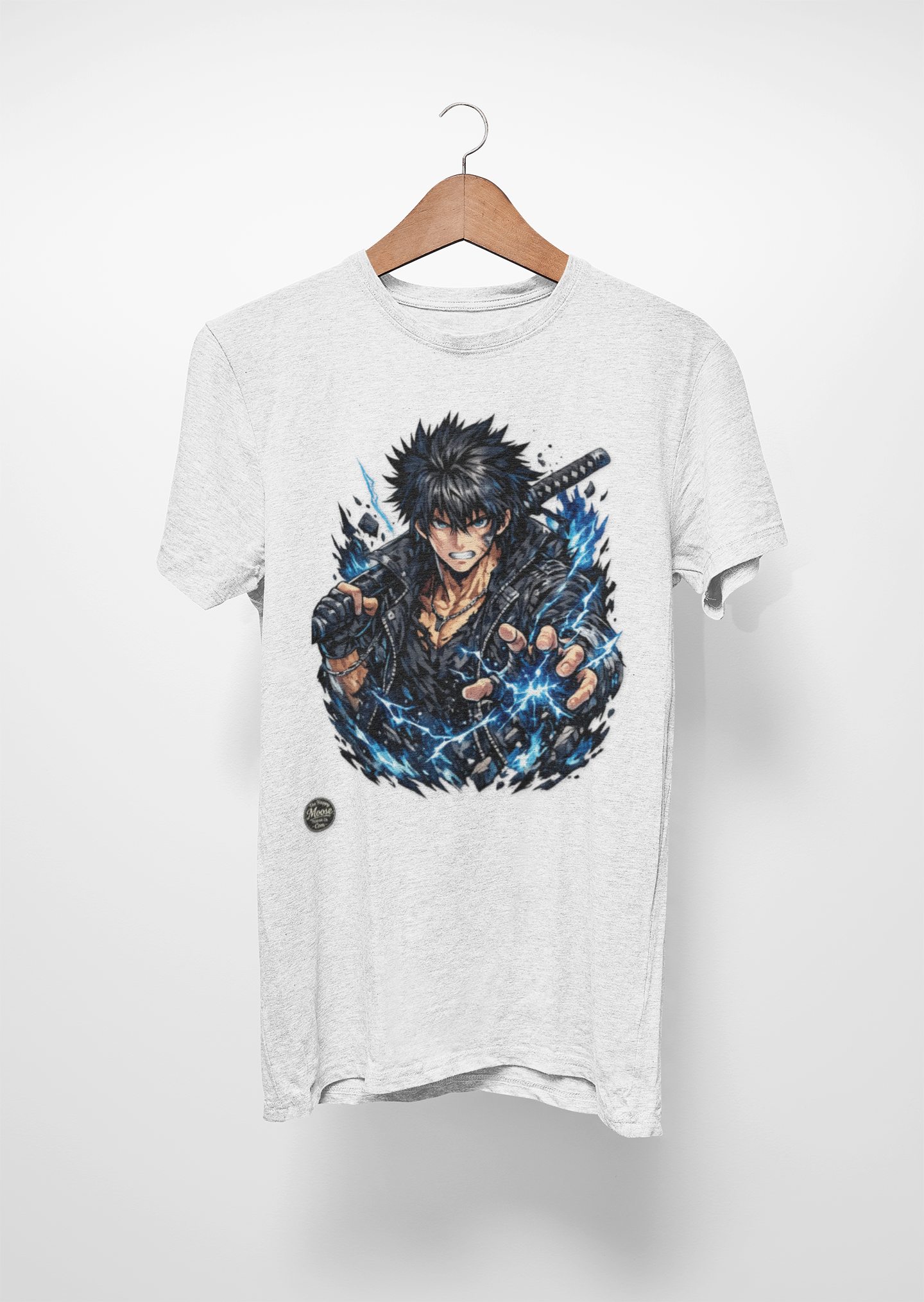 Samurai Warrior Anime Tee — Fierce Swordfighter Graphic T-Shirt #E005