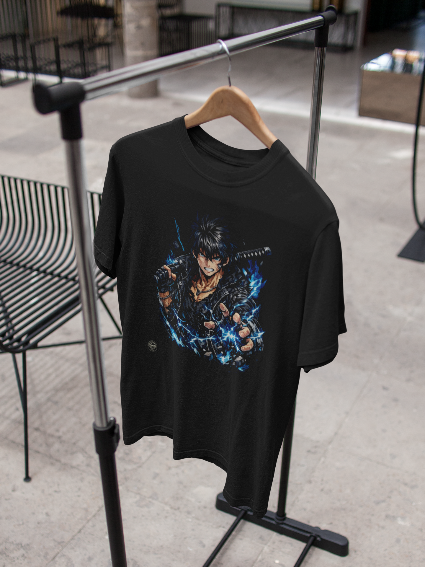 Samurai Warrior Anime Tee — Fierce Swordfighter Graphic T-Shirt #E005