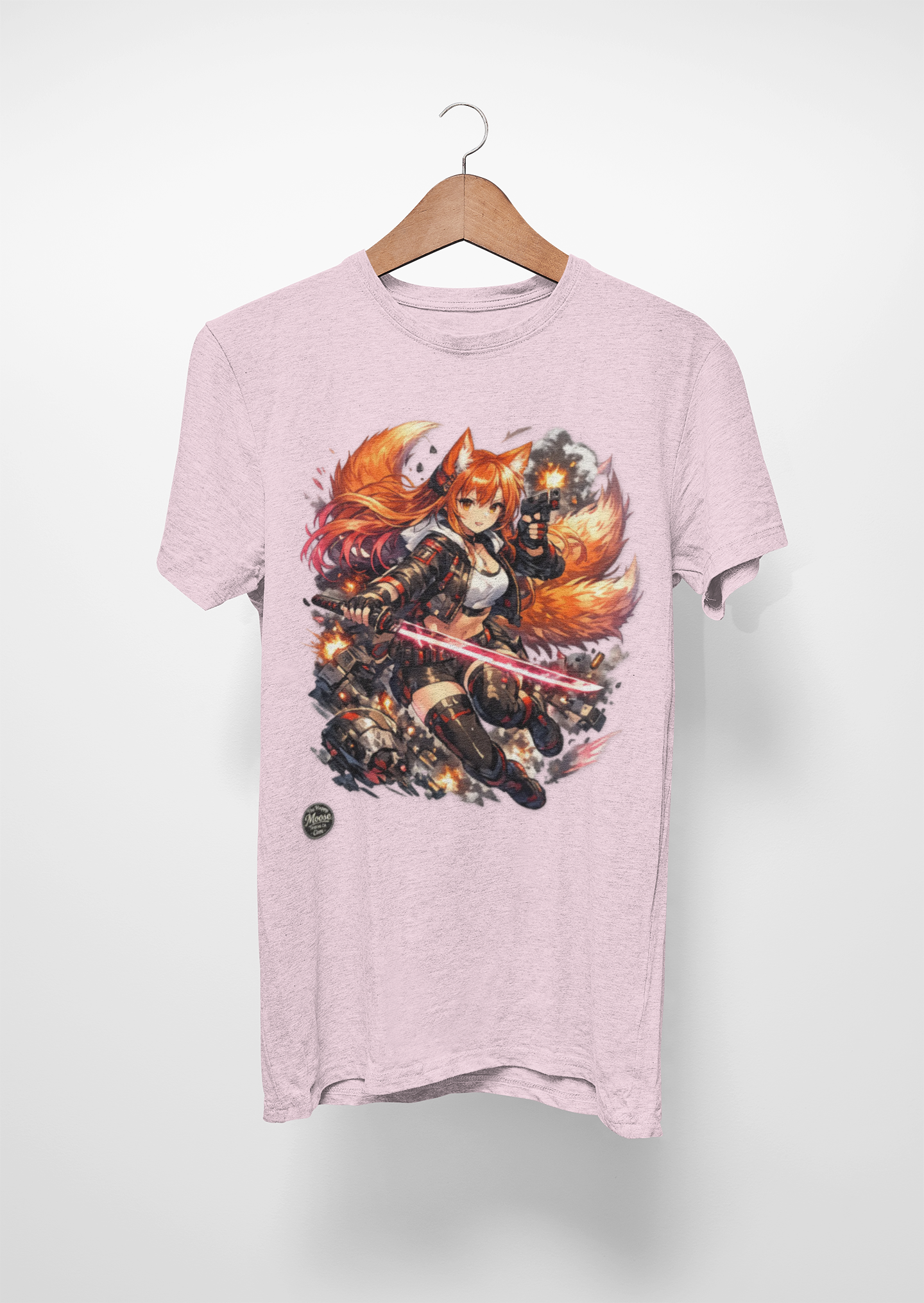 Fox Warrior Anime T-Shirt — Samurai Kitsune Graphic Tee #E004