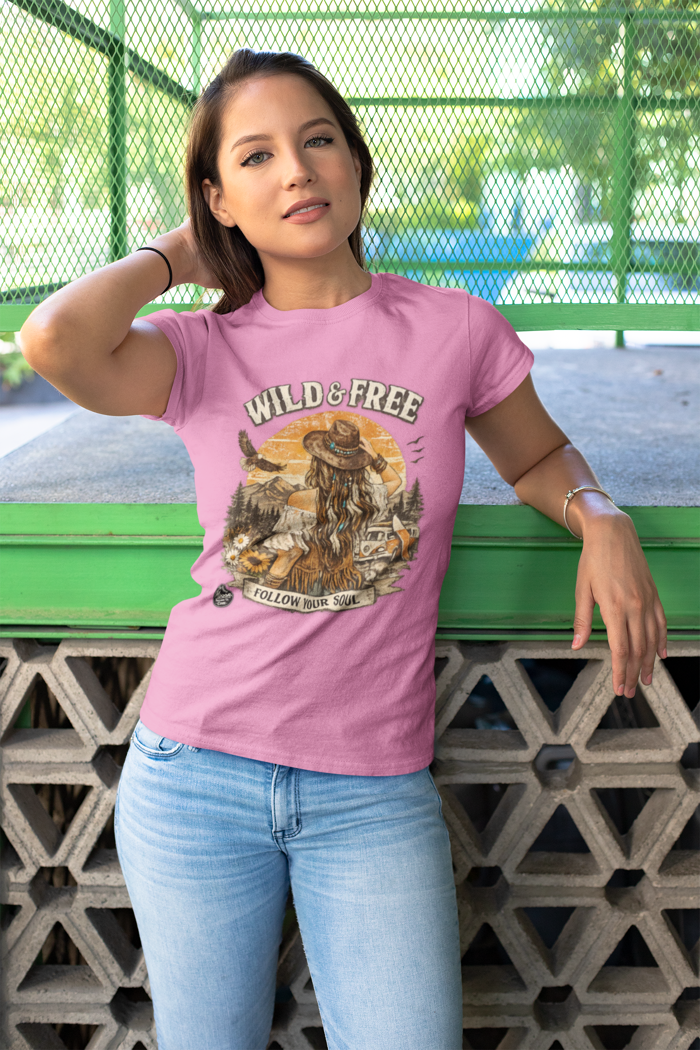 Wild & Free Women's Tee — 'Follow Your Soul' Boho Camping Graphic Shirt