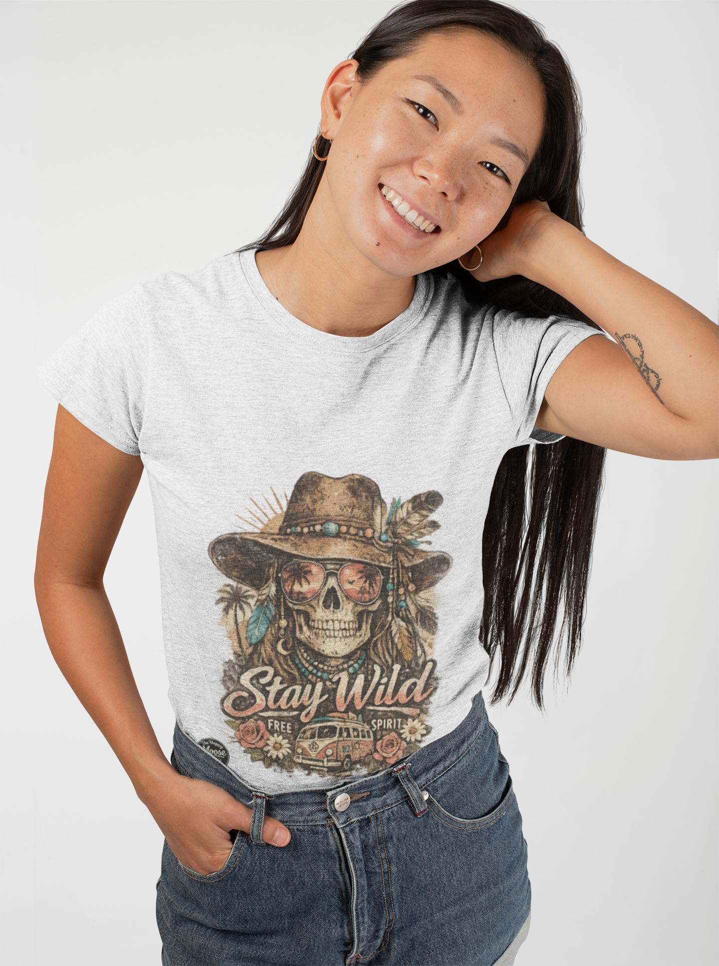 Stay Wild Skull Cowboy Women's Graphic Tee