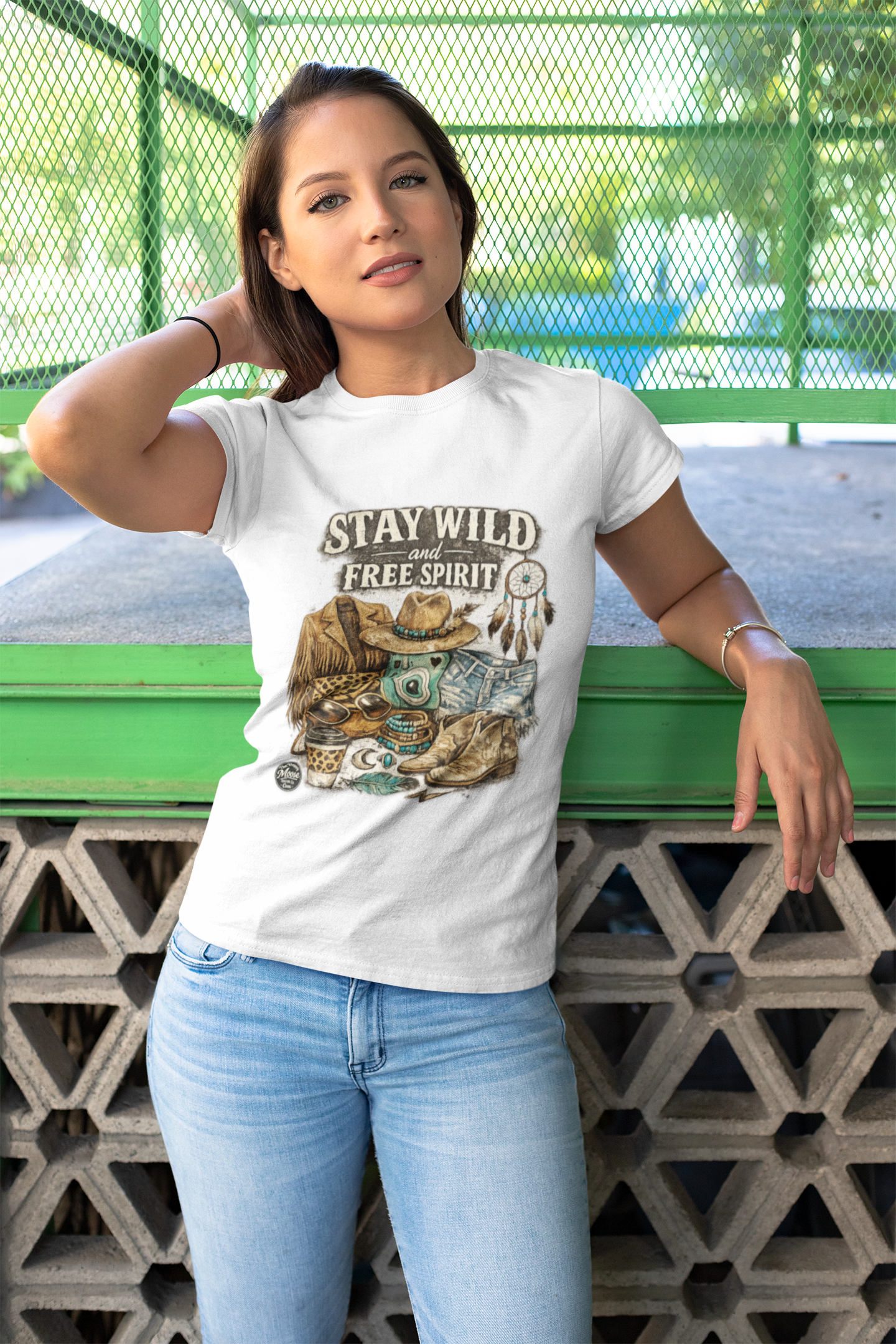 Boho Western "Stay Wild and Free" Women's Tee