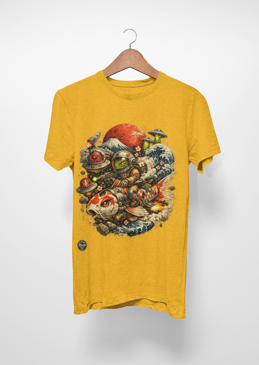 Fantasy Koi & Mushroom Illustration Tee