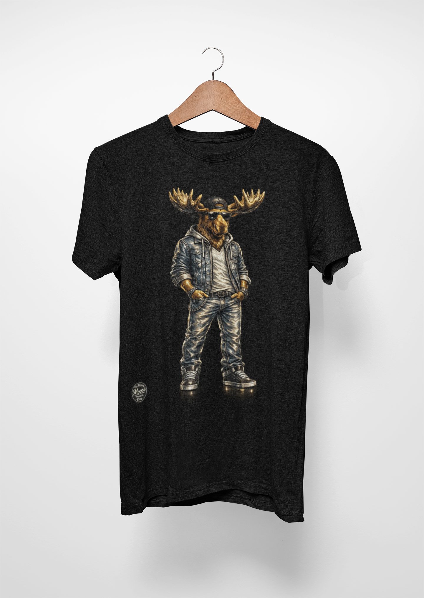 Rustic Urban Moose Graphic Tee — Outdoorsy Moose Illustration T-Shirt