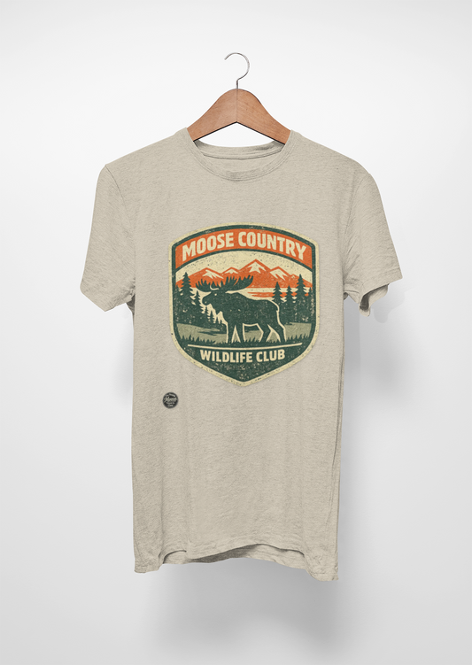 Moose Country Wildlife Club T-Shirt — Outdoor Hunting & Nature Tee