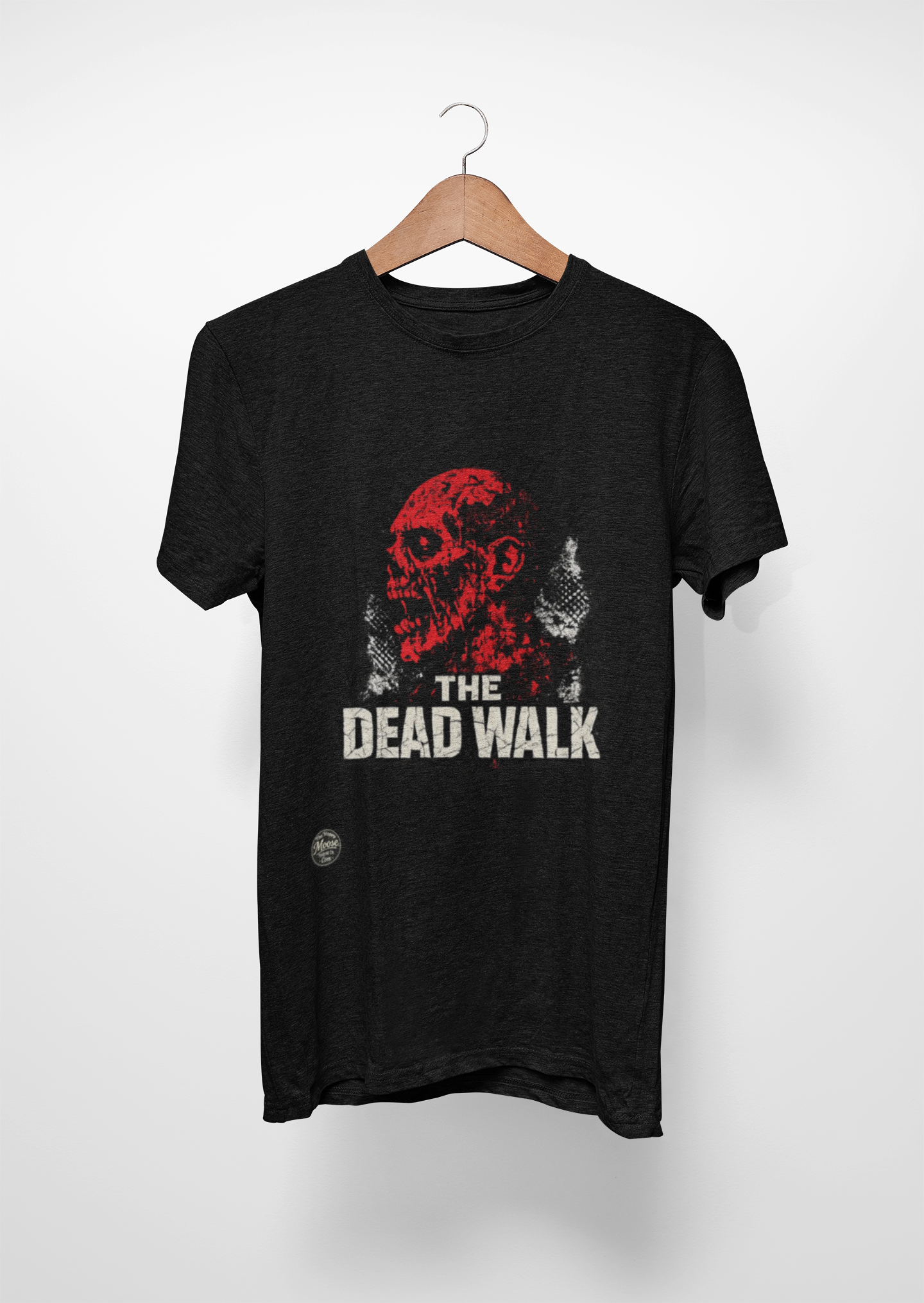 The Dead Walk Horror T-Shirt — Red Zombie Skull Graphic Tee