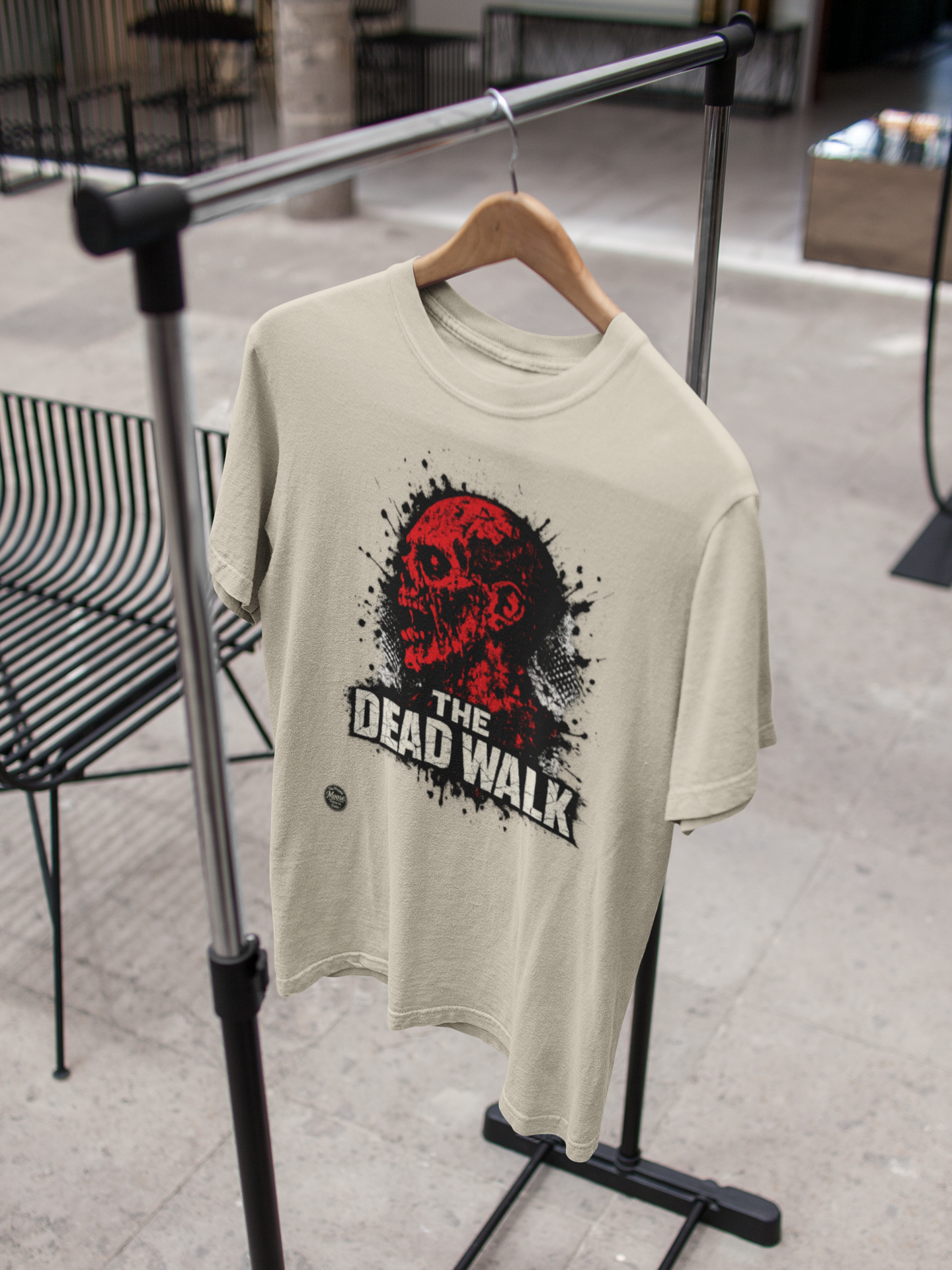 The Dead Walk Horror T-Shirt — Red Zombie Skull Graphic Tee
