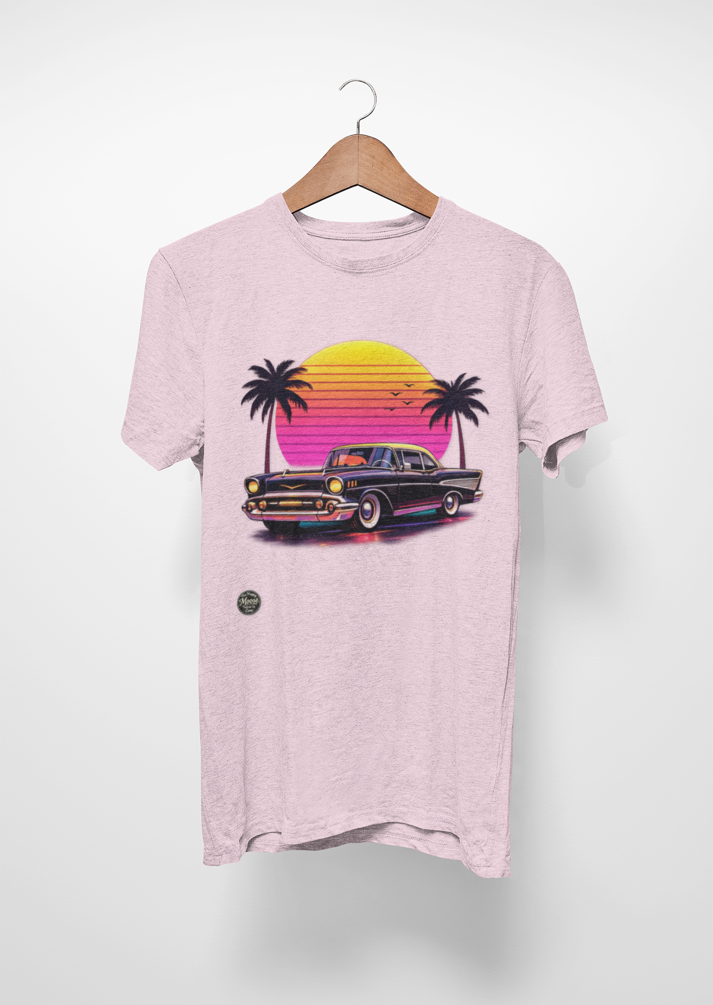 Retro Sunset Classic Car T‑Shirt  EC011