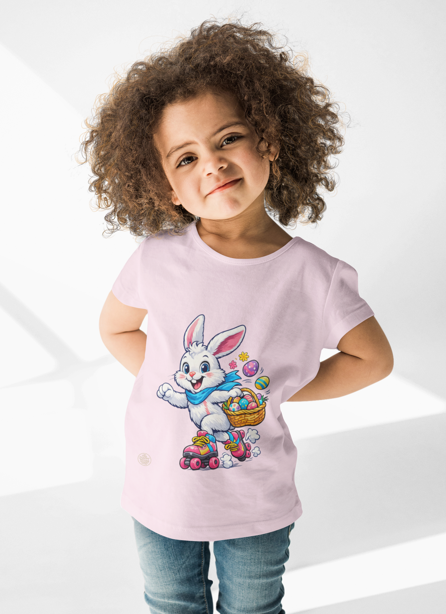 Kids Easter Bunny T-Shirt — Bunny with Easter Eggs Basket