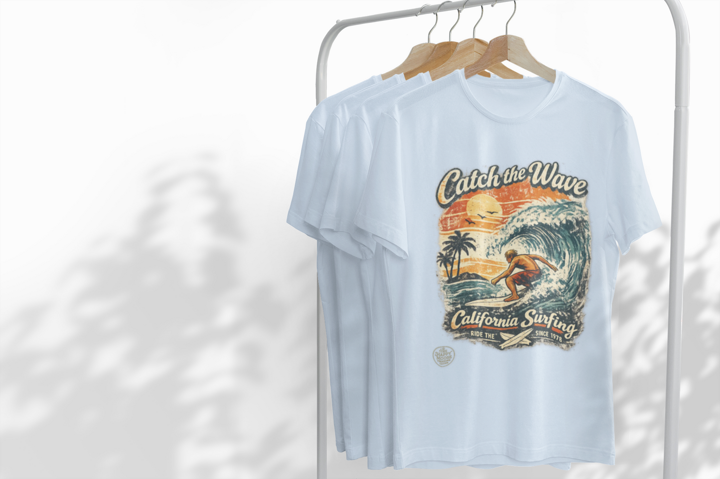 Catch the Wave California Surfing T-Shirt — Retro Beach Surf Tee