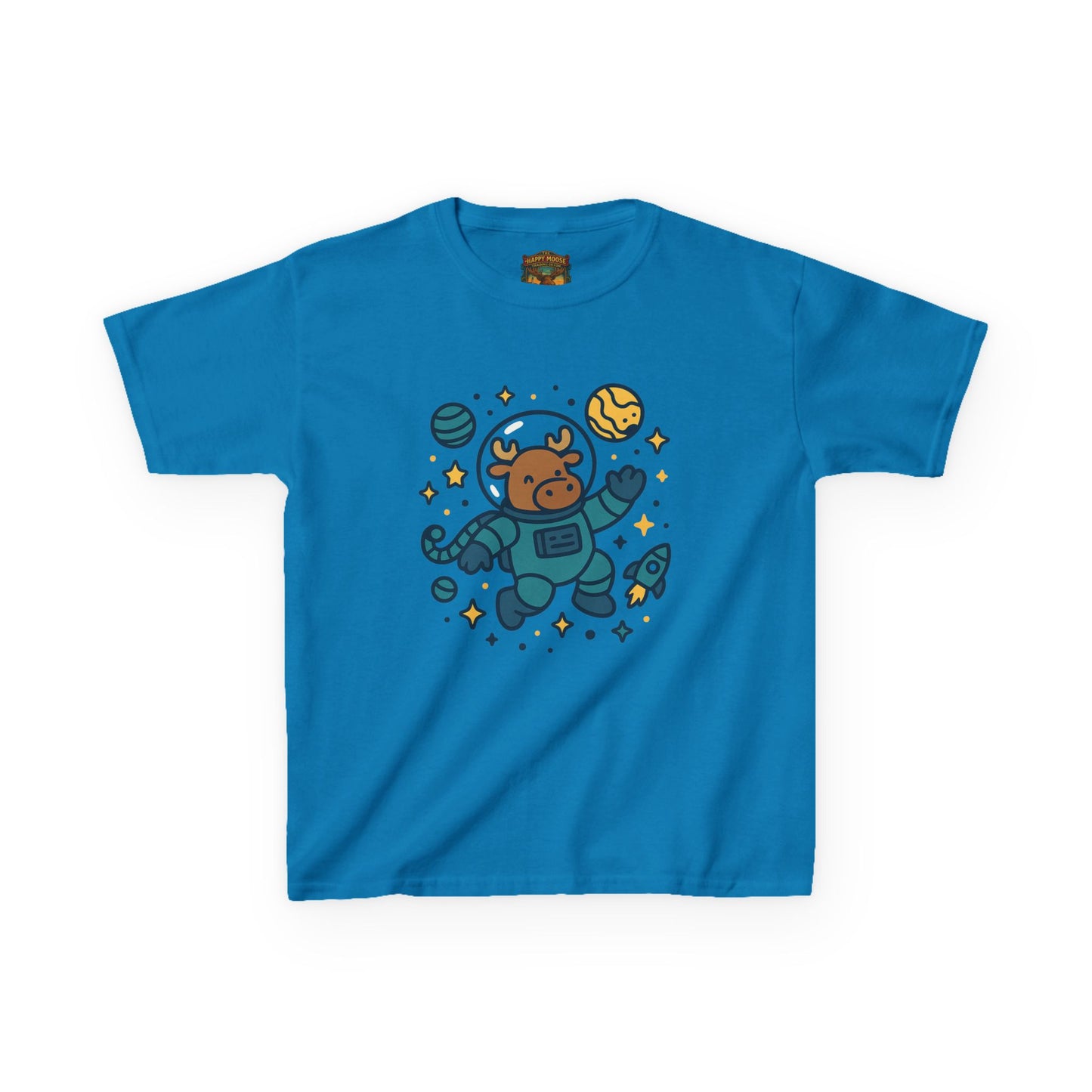 Kids Tee — Cute Astronaut Moose Space Shirt for Children