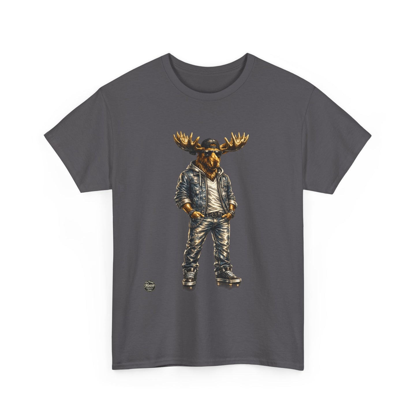 Rustic Urban Moose Graphic Tee — Outdoorsy Moose Illustration T-Shirt