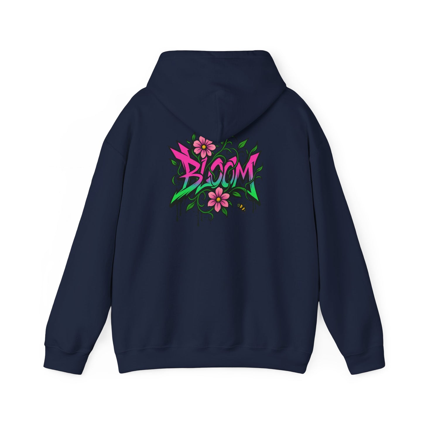 Bloom Floral Graffiti Hoodie — Women's Urban Streetwear Flower Graphic Hooded Sweatshirt