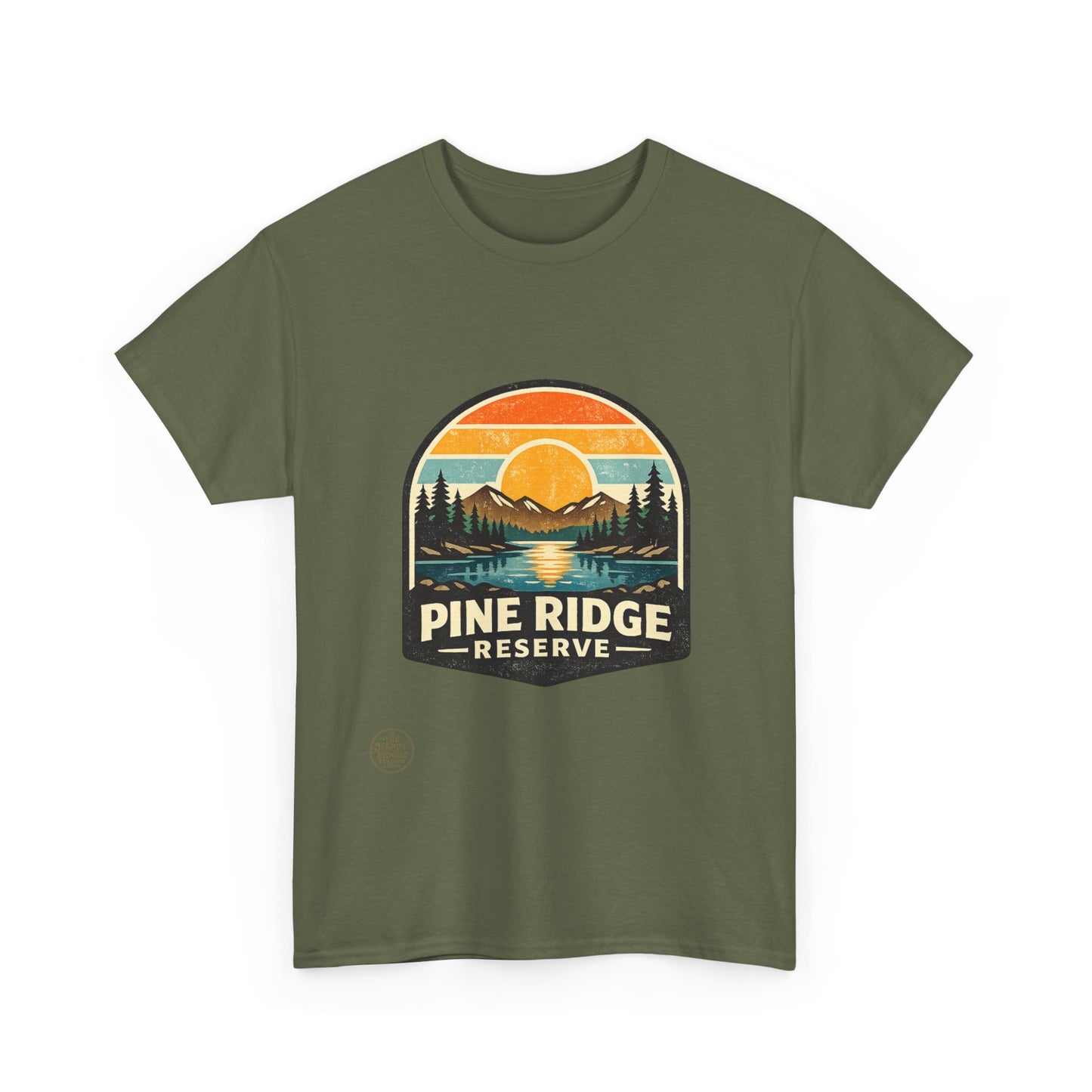Pine Ridge Reserve TShirt — Vintage Sunset Mountain Camping T-Shirt