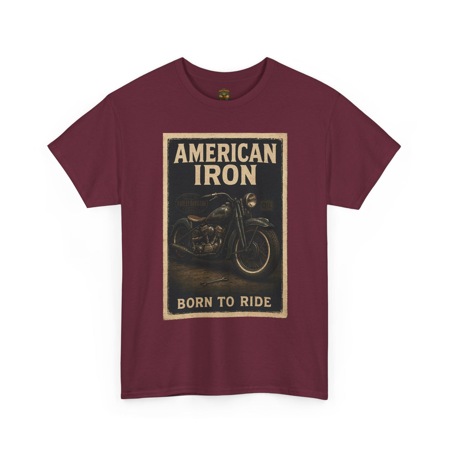American Iron motorcycle poster Tee | Born to Ride vintage biker graphic T-Shirt